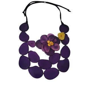 Tagua bib necklace Flower maximalist feminine Jewelry